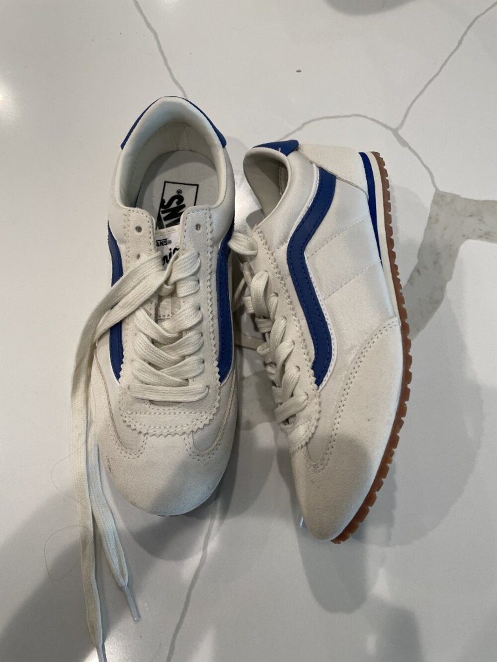 Vans Super Lowpro sneakers - Marshmellow and Navy - US Size 8 - EU Size 38.5